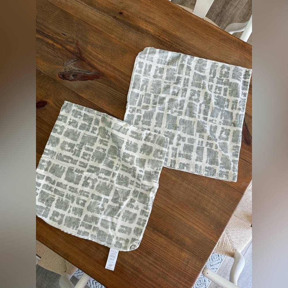 West Elm White and Gray 18x18 Throw Pillow Covers